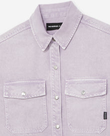 Roomy Denim Shirt With Pockets | Women | Light Purple