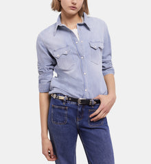 White Striped Shirt | Women | Blue Denim