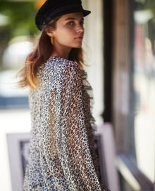 Silk Shirt With Leopard | Women | Grey