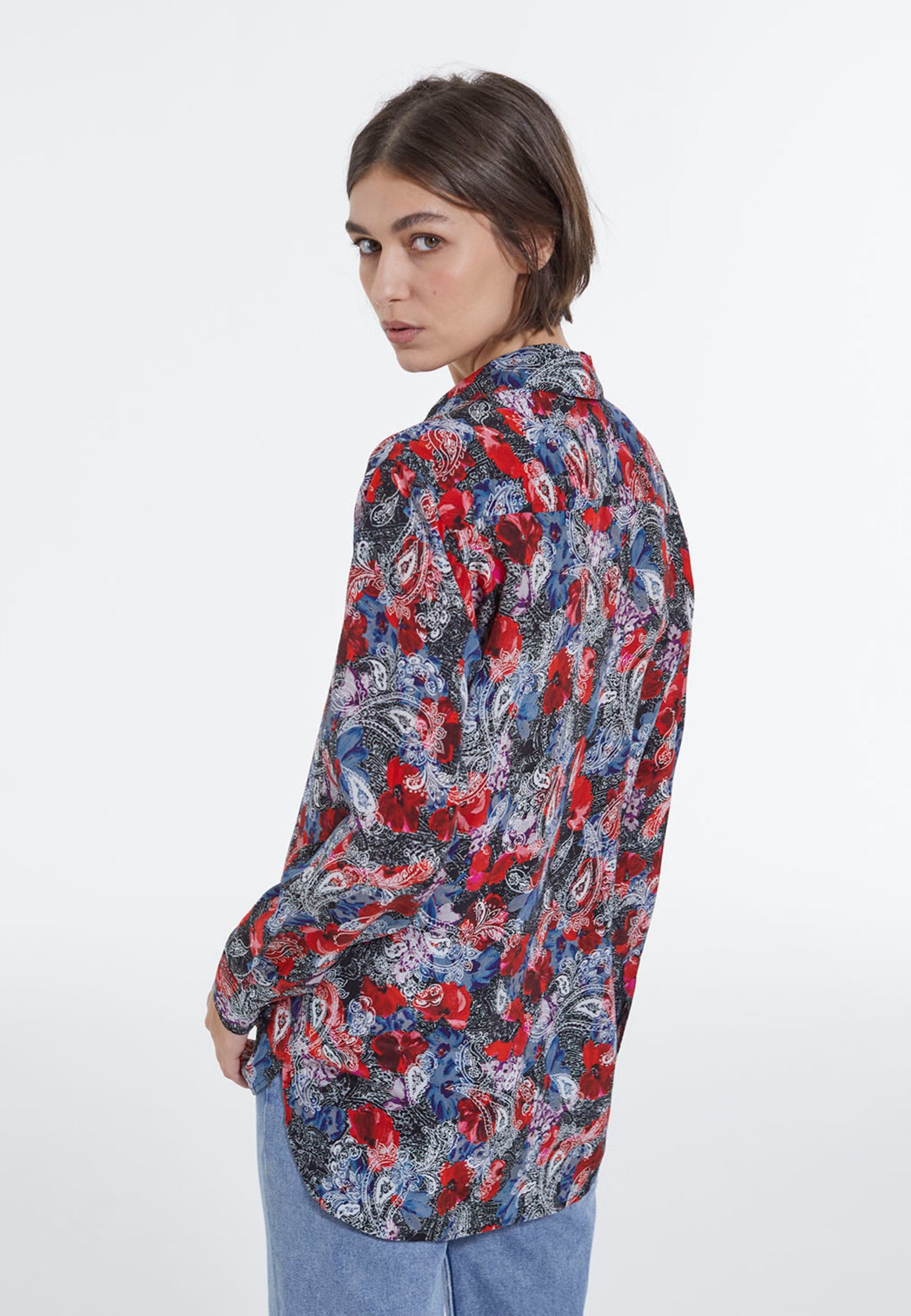 Multicolored Printed Shirt | Women | Red