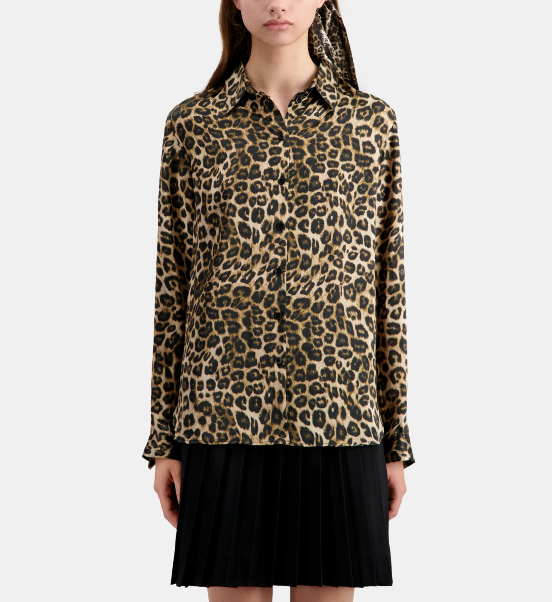 Print Silk Shirt | Women | Leopard