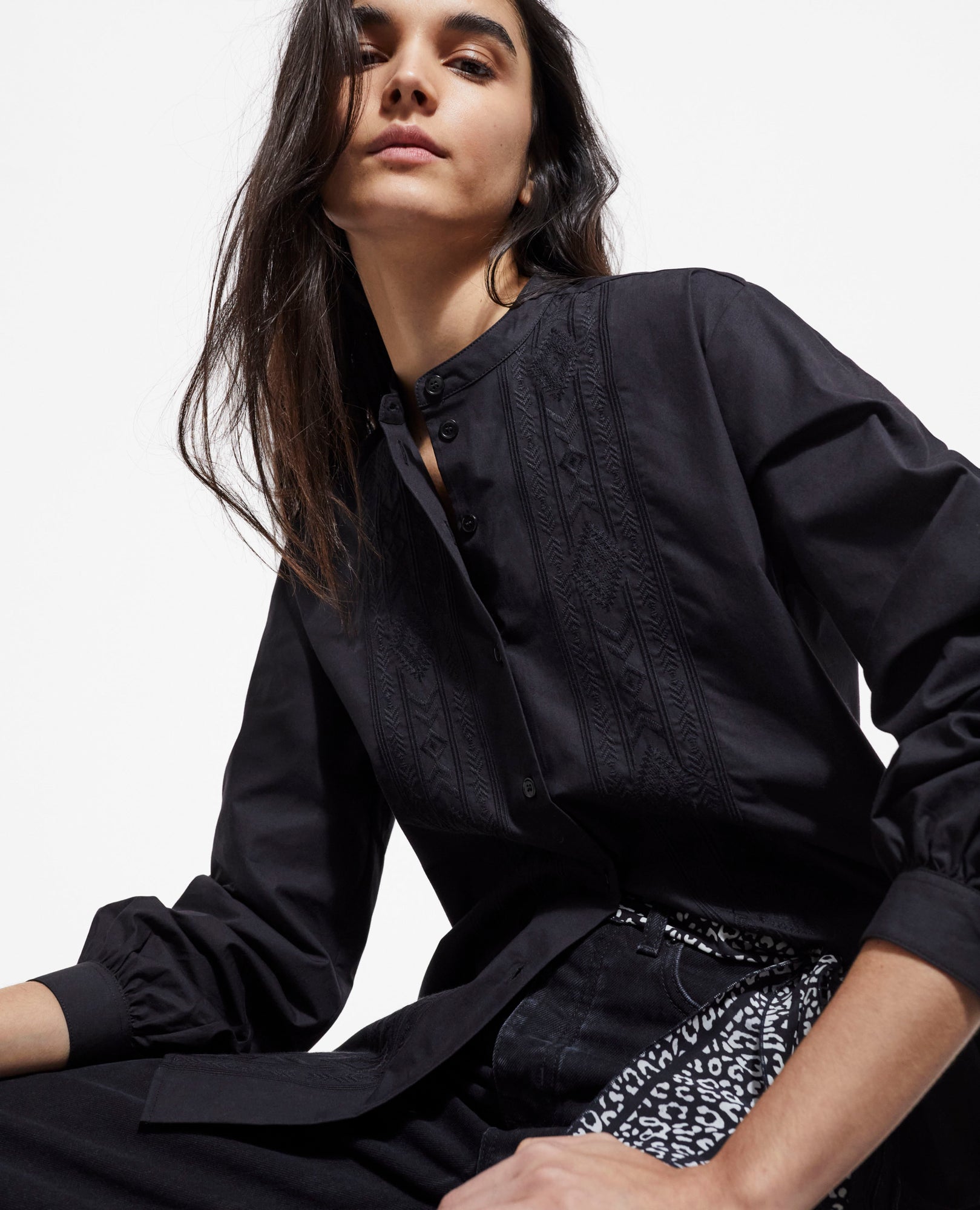 Embroidered Shirt | Women | Black