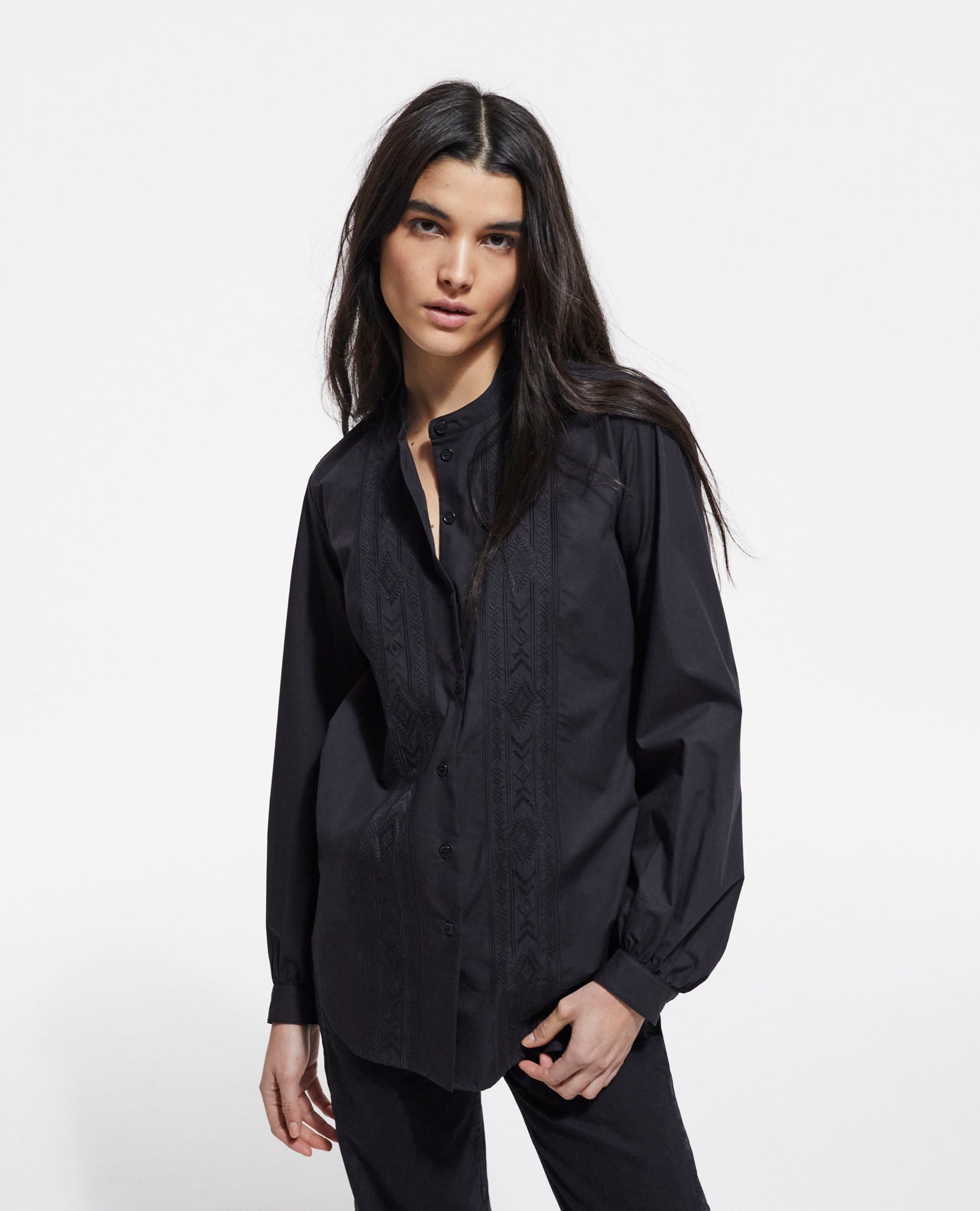 Embroidered Shirt | Women | Black