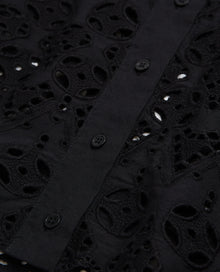 Short Shirt With Broderie Anglaise | Women | Black