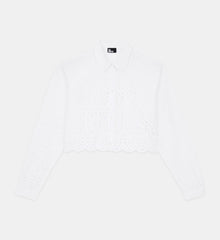 Short Shirt With Broderie Anglaise | Women | White