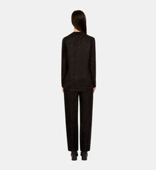 Snakeskin Jacquard Shirt | Women | Black