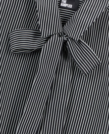 Striped Silk Shirt | Women | Black x White