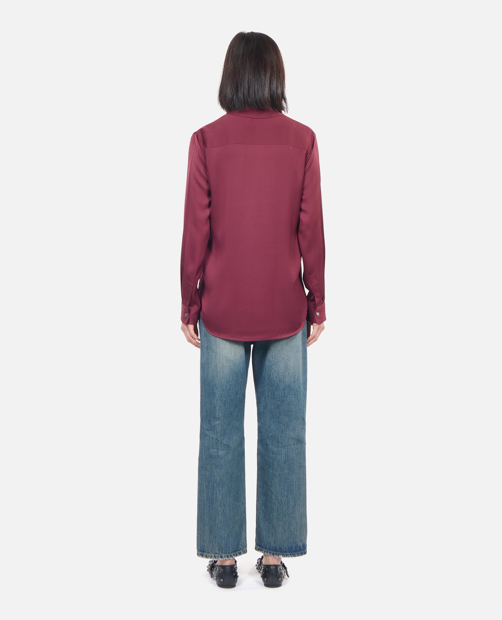 Silk Shirt | Women | Burgundy