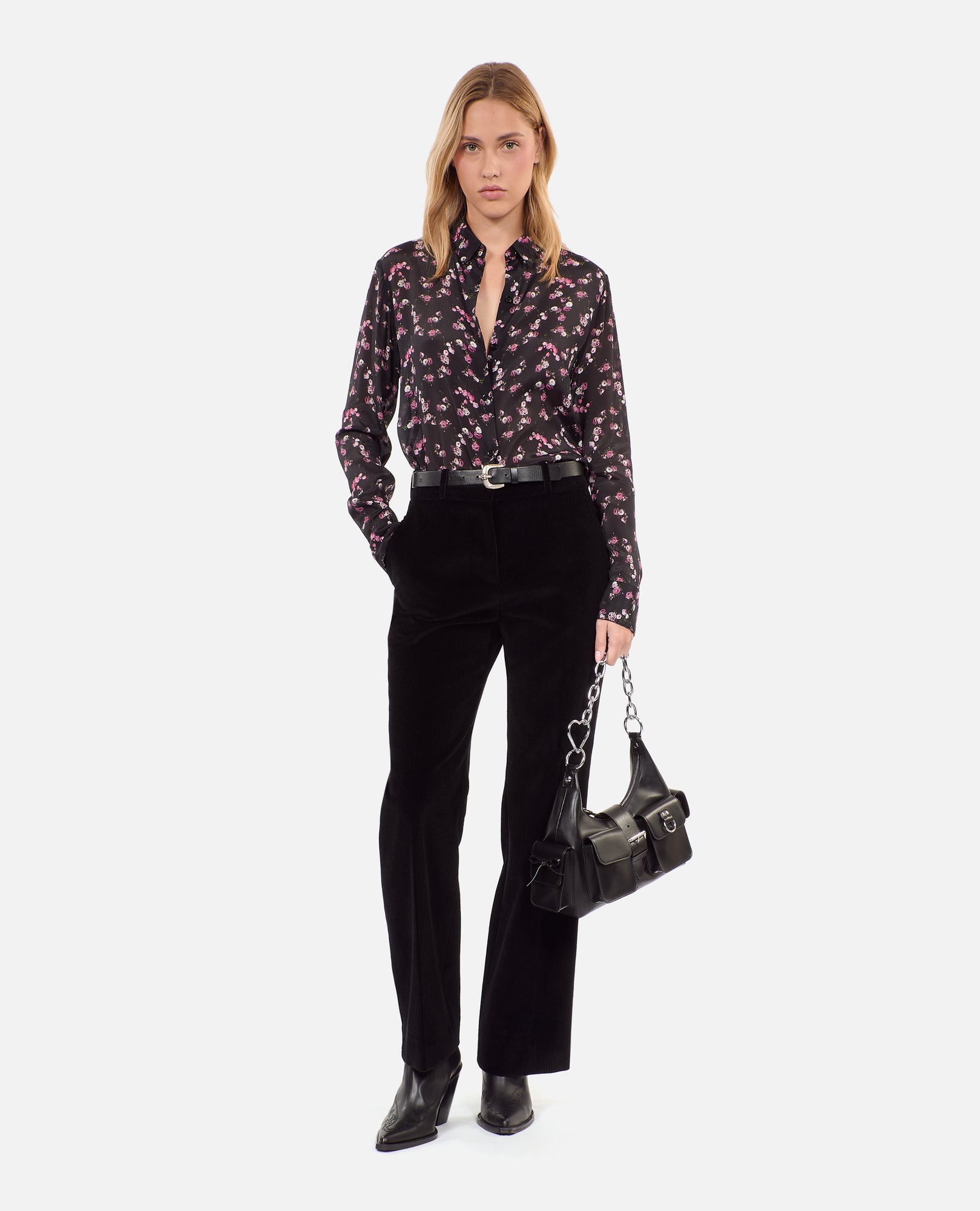 Floral Print Shirt | Women | Black