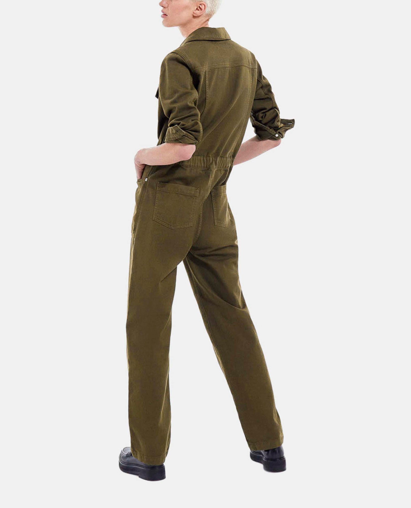 Casual Denim Jumpsuit With Pockets | Women | Khaki