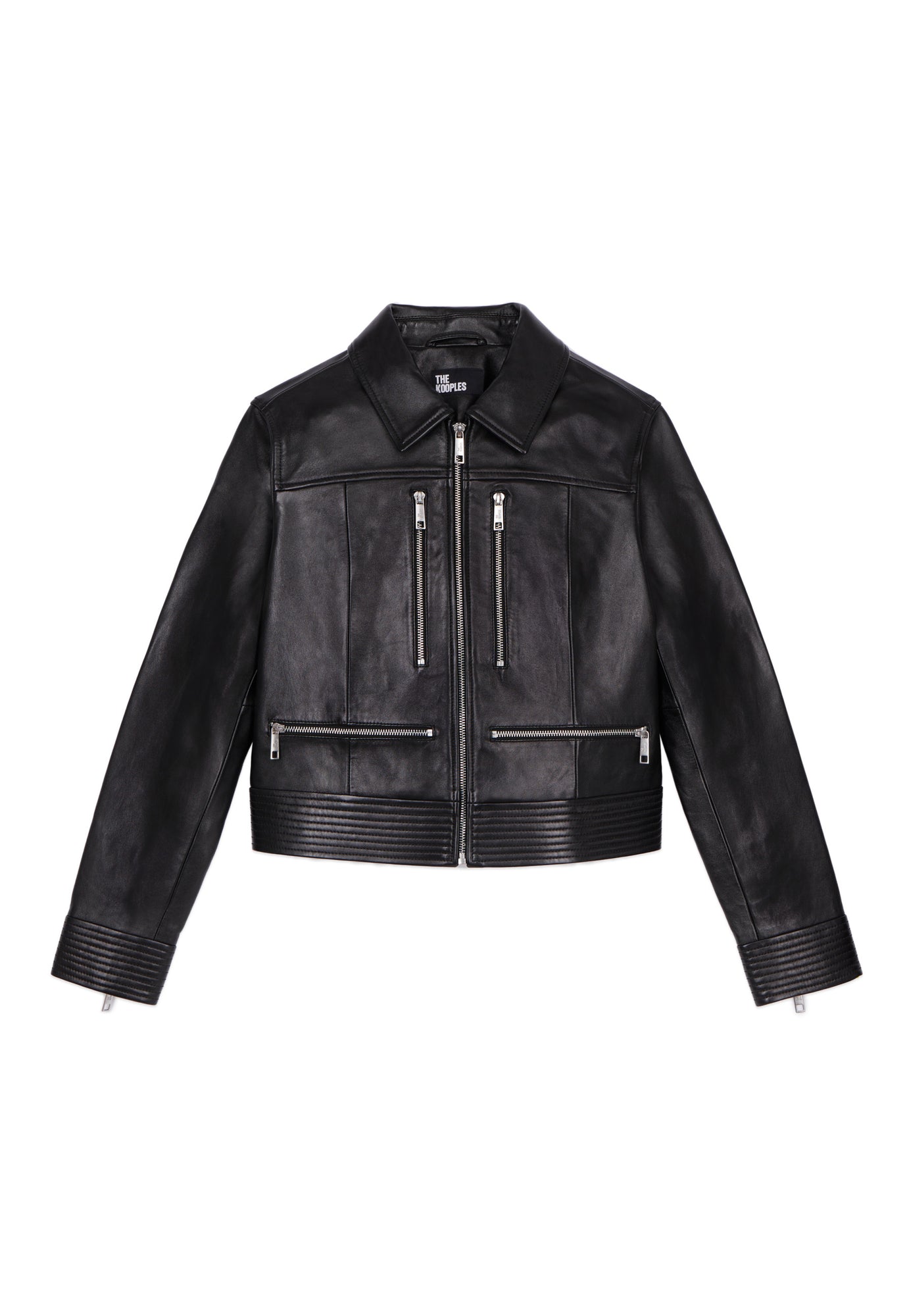 Leather Biker Jacket With Zipper | Women | Black