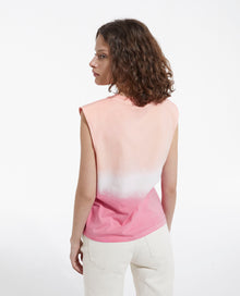 Gradient Pink And White Cotton T-Shirt | Women | Blush