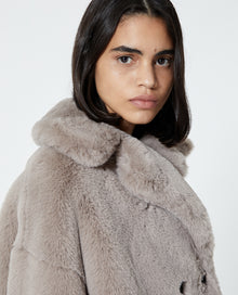 Cropped Gray Faux Fur Coat | Women | Grey