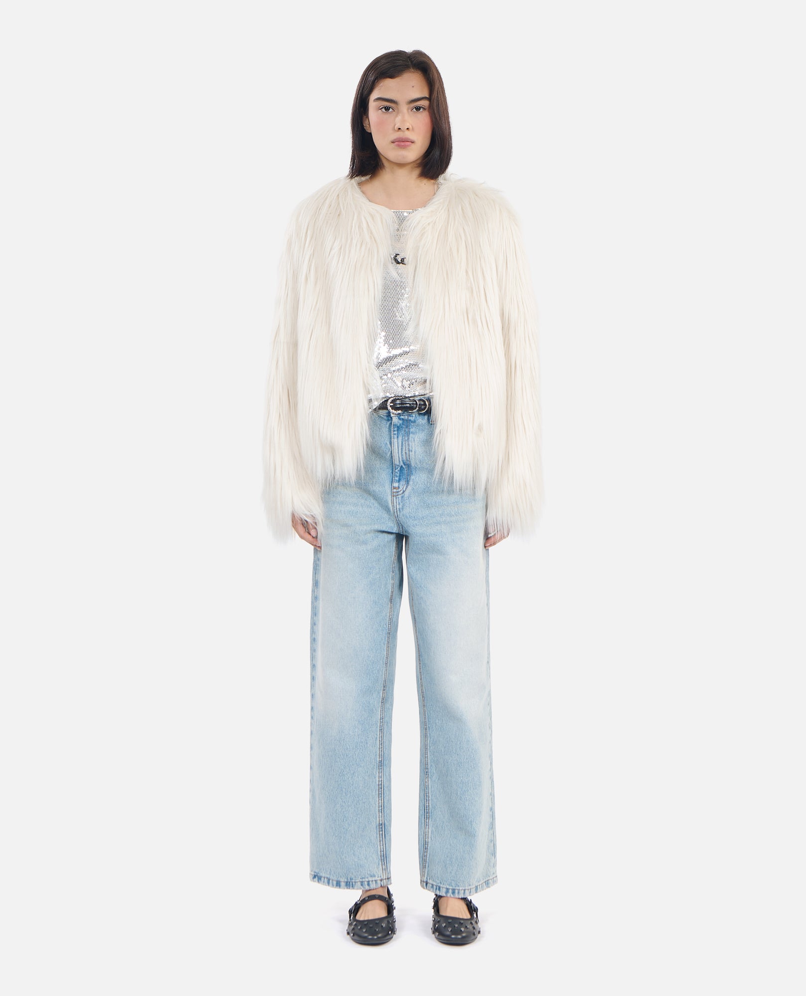 Faux Fur Coat | Women | Ecru