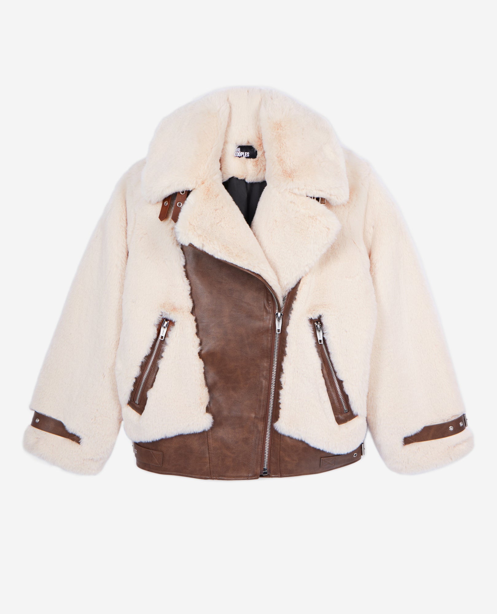 Fur-Effect Aviator Jacket | Women | Ecru