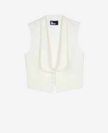 Waistcoat With Lace | Women | Ecru