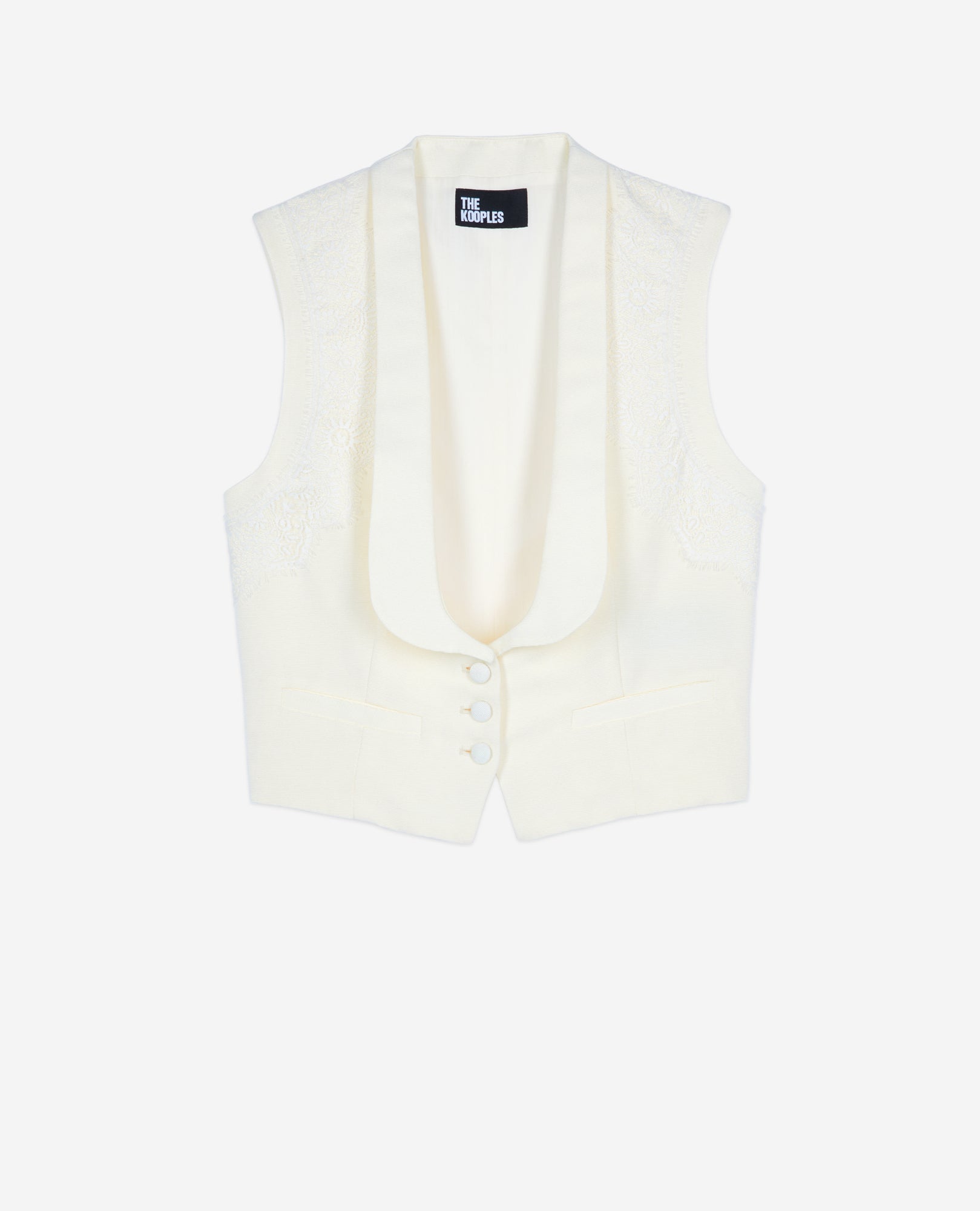 Waistcoat With Lace | Women | Ecru