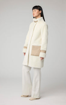 Fiala Straight-Fit Luxe Faux Sherpa Coat | Powder