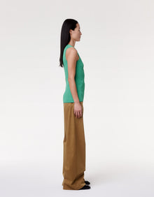 Another Tomorrow Fitted Tank Knit in Kelly Green – Viscose Women's Knitwear