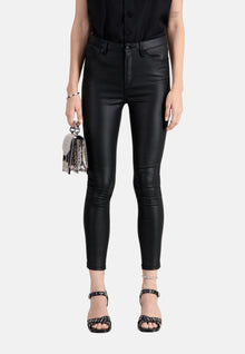 Leather-Effect Jeans | Women | Black