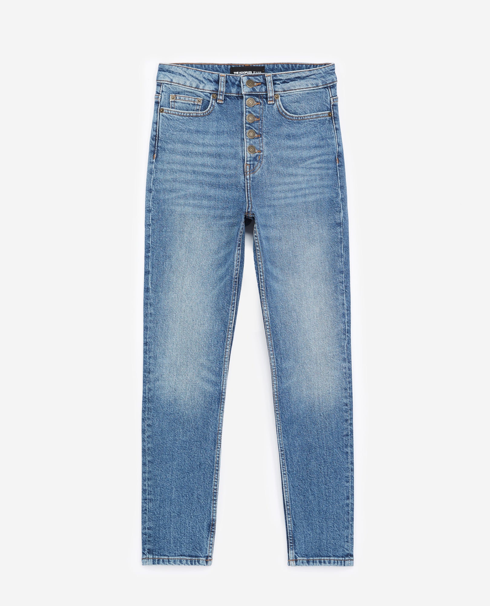 Faded Jeans With Visible Buttons | Women | Light Blue