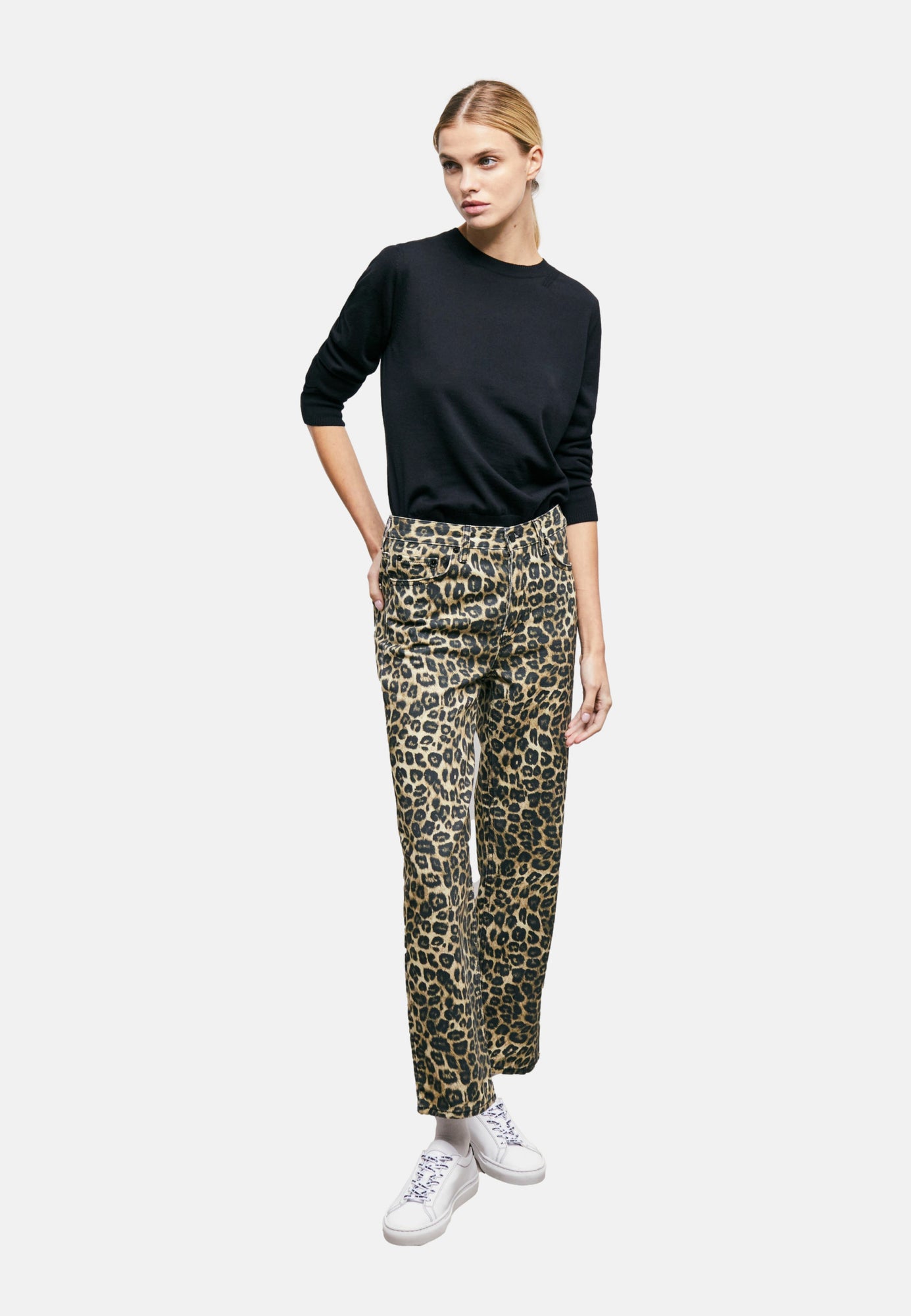 Print Straight-Cut Jeans | Women | Leopard