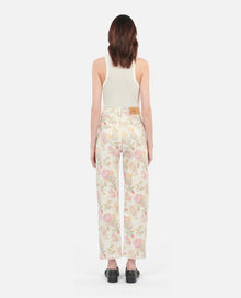 Floral Printed Boyfriend Jeans | Women | Ecru