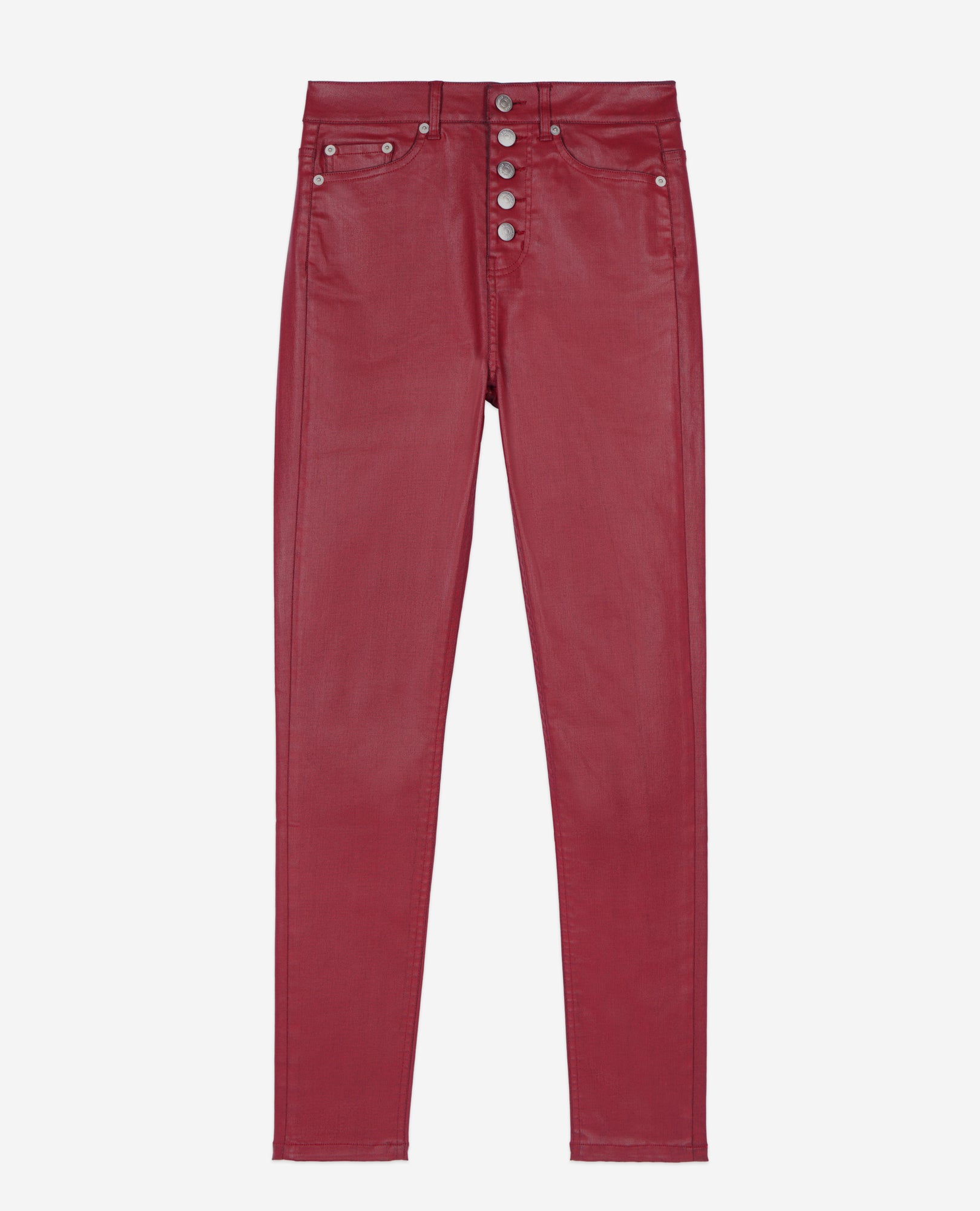 Leather-Effect Skinny Jeans | Women | Dark Red