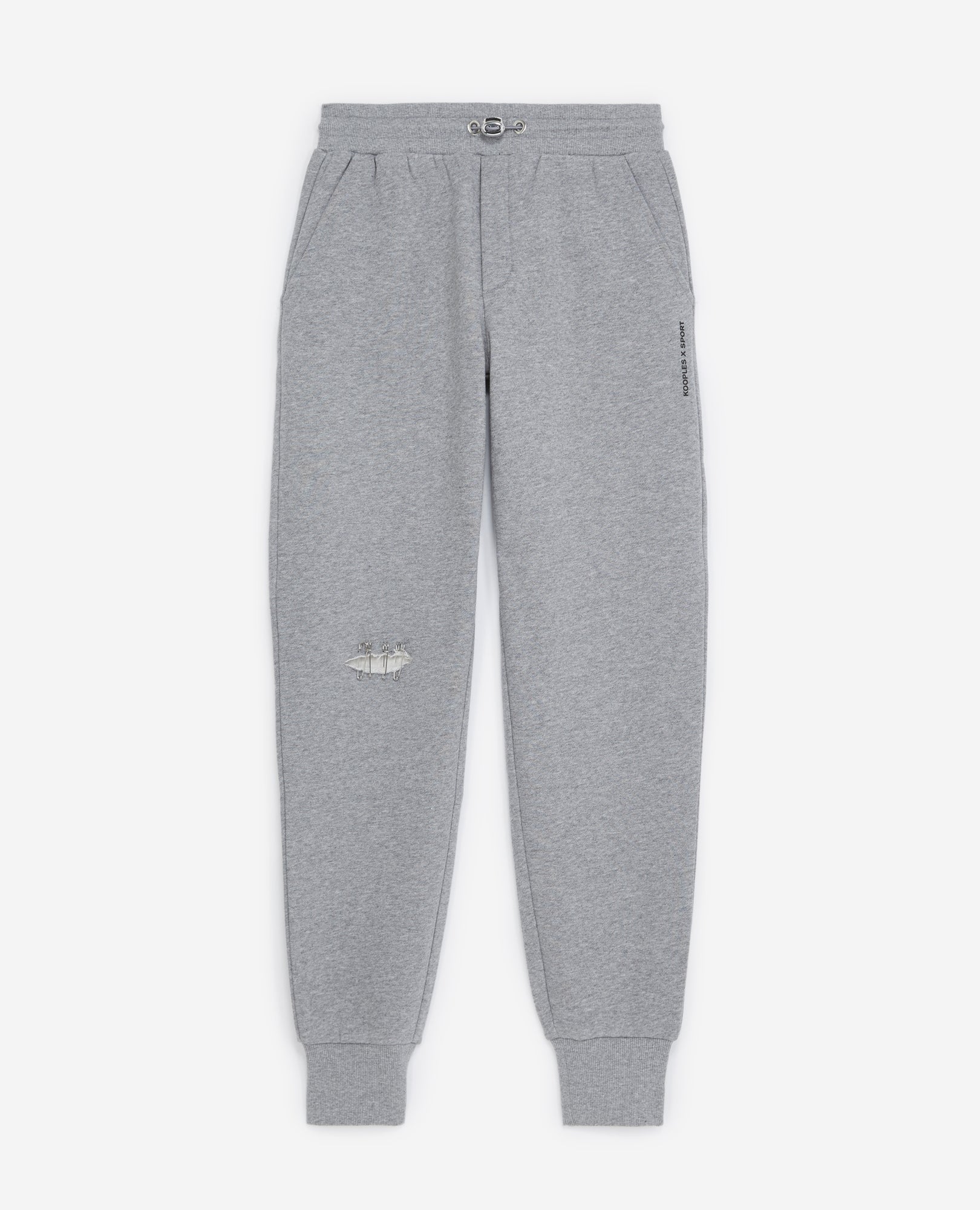 Gray Joggers With Pins | Women | Light Grey Melange