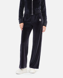 Velvet Tracksuit Trousers | Women | Black