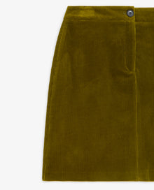 Short Buttoned Corduroy Skirt | Women | Dark Green