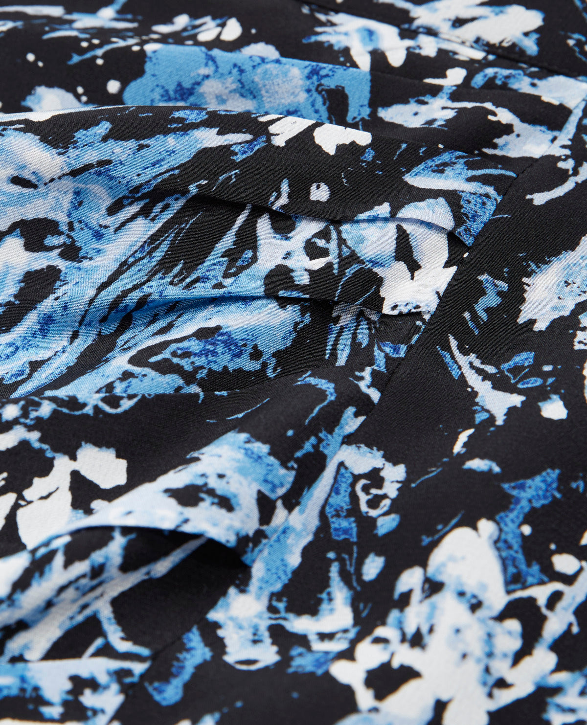 Short Silk Printed Wrap Skirt | Women | Blue White