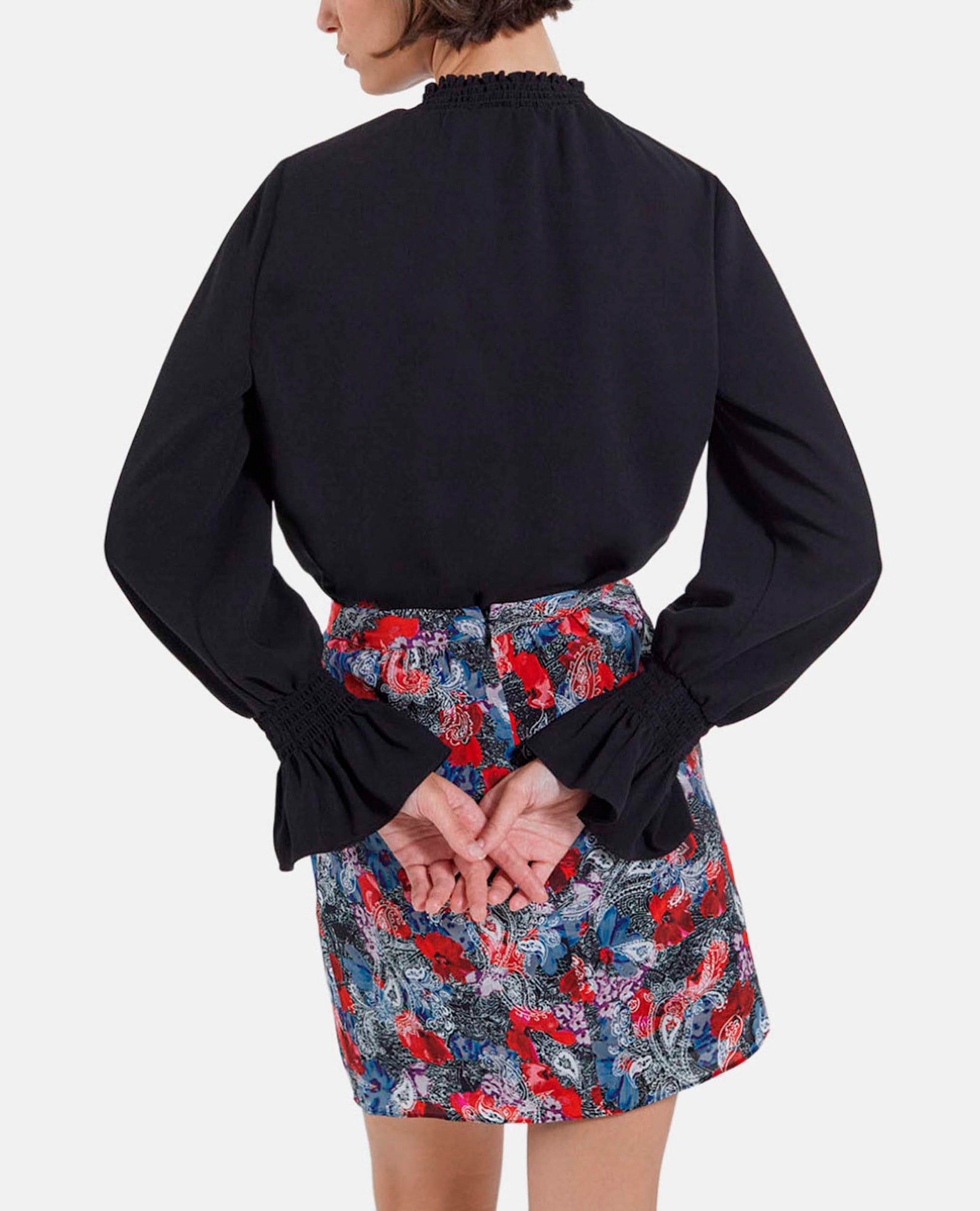 Cropped Silk Skirt With Floral Print | Women | Multicolorlor