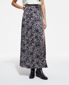 Long Floral Skirt | Women | Black x Pink