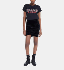 Short Velvet Skirt | Women | Black