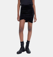 Short Velvet Skirt | Women | Black