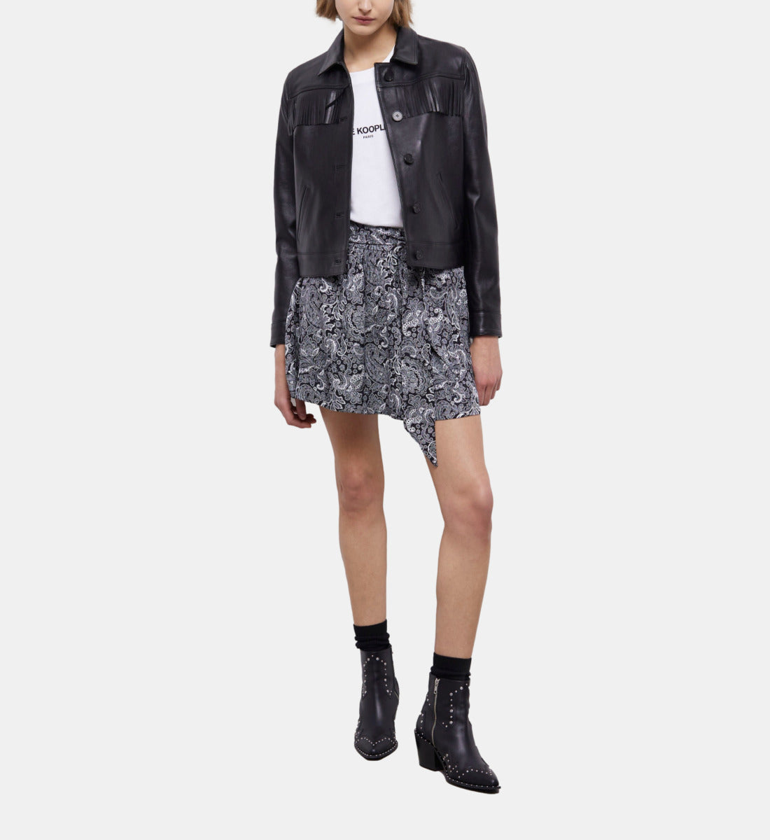 Short Printed Skirt | Women | Black x White