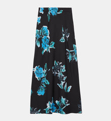 Long Printed Skirt | Women | Black Blue