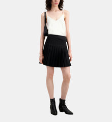 Short Pleated Skirt | Women | Black