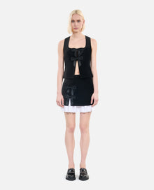 Short Velvet Skirt | Women | Black