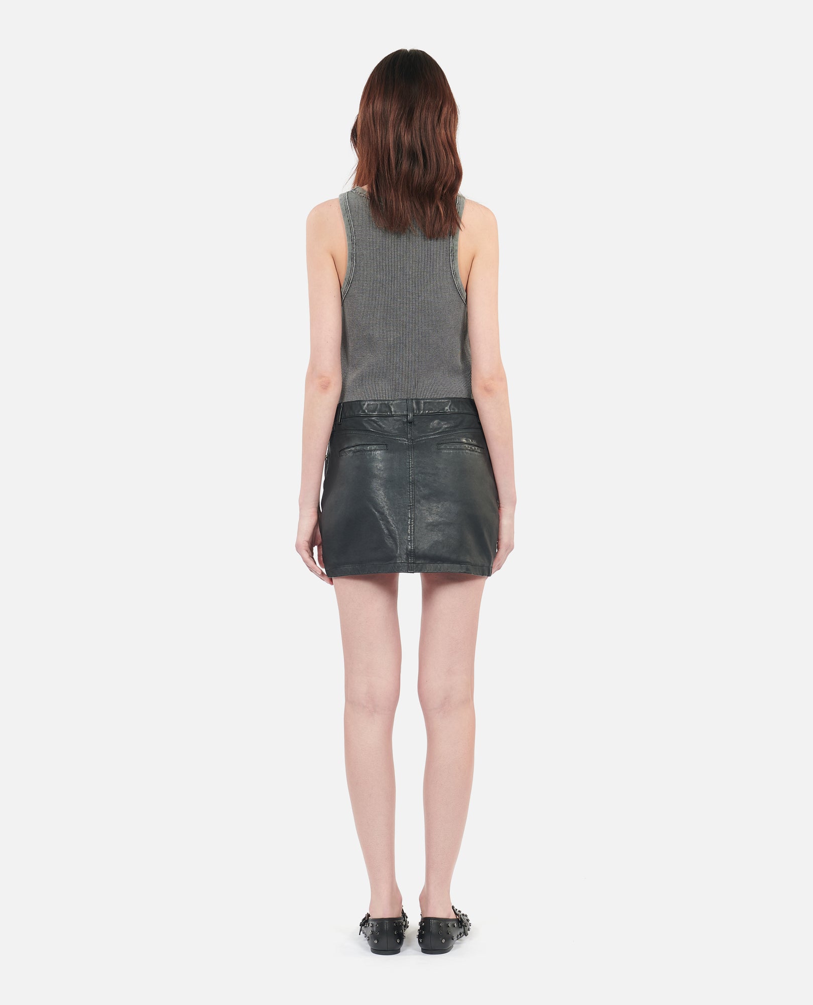 Short Leather Skirt | Women | Black