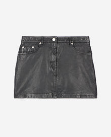 Short Leather Skirt | Women | Black