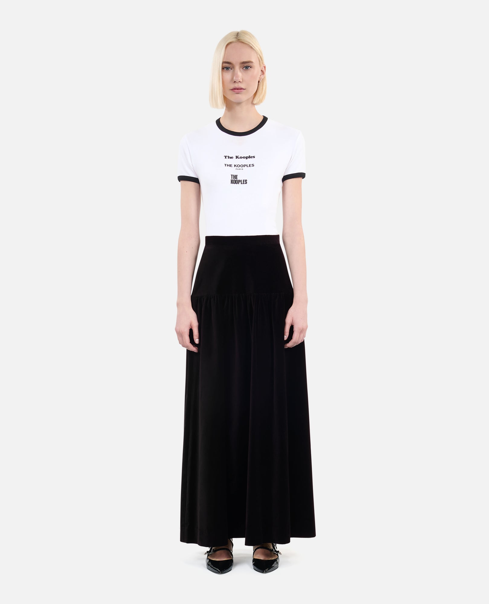 Velvet Long Skirt | Women | Black