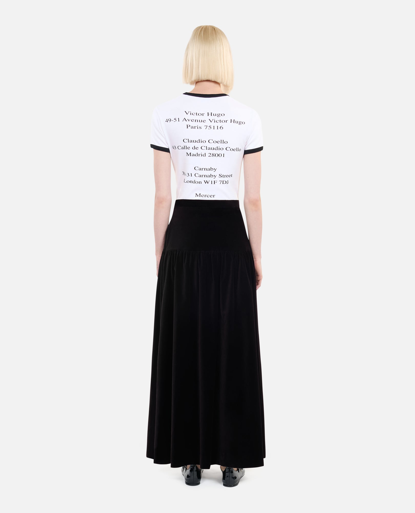 Velvet Long Skirt | Women | Black