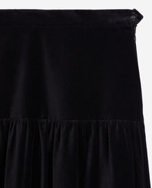 Velvet Long Skirt | Women | Black