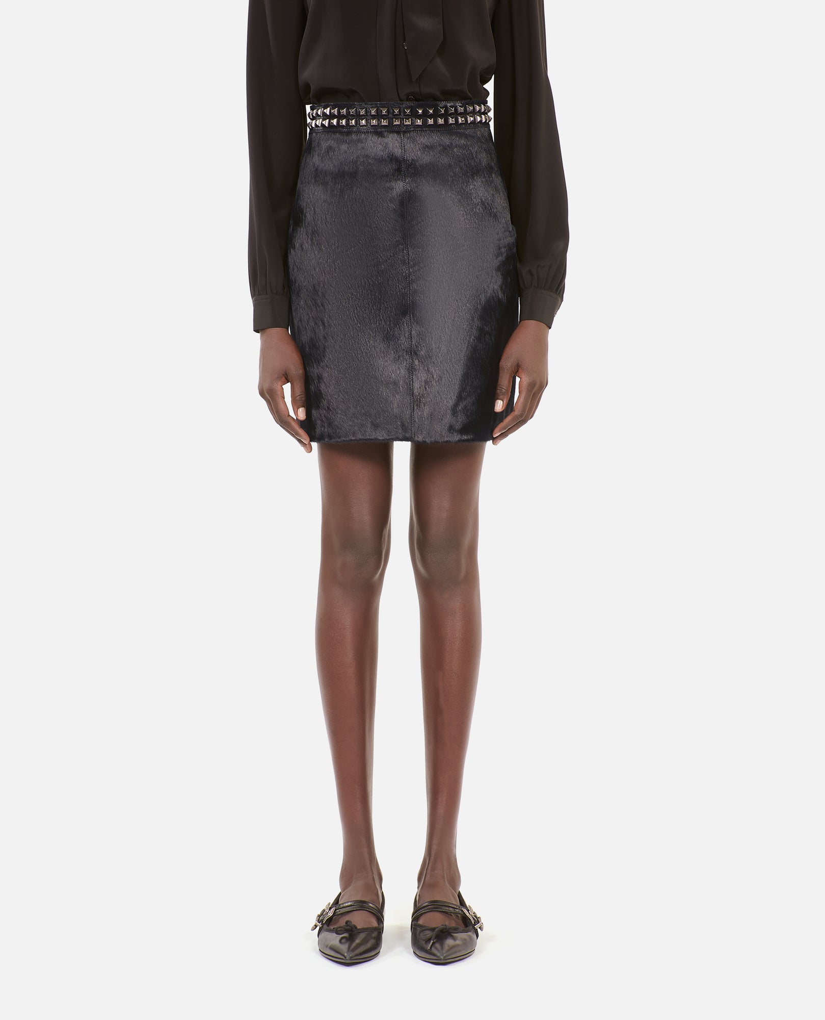 Short Leather Skirt | Women | Black