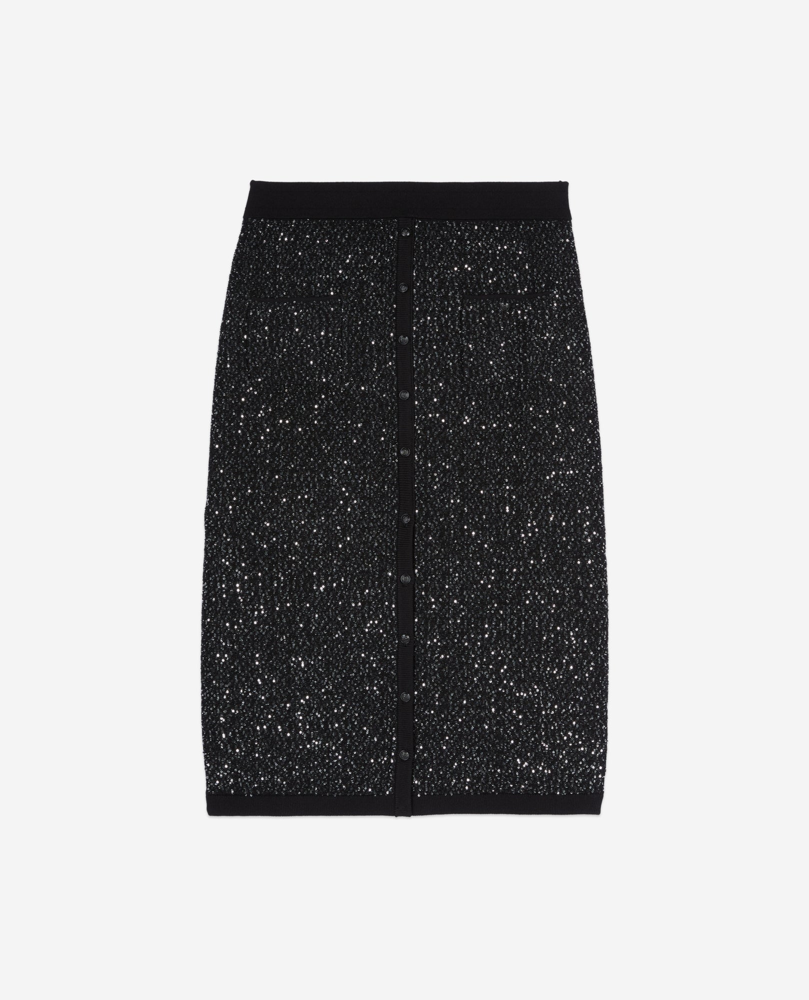 Mid-Length Sequin Skirt | Women | Black