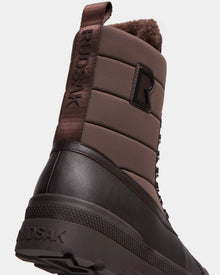A close-up of the Rudsak REAGAN - 6224501 Espresso men’s winter boots, highlighting their sturdy design and durable materials.