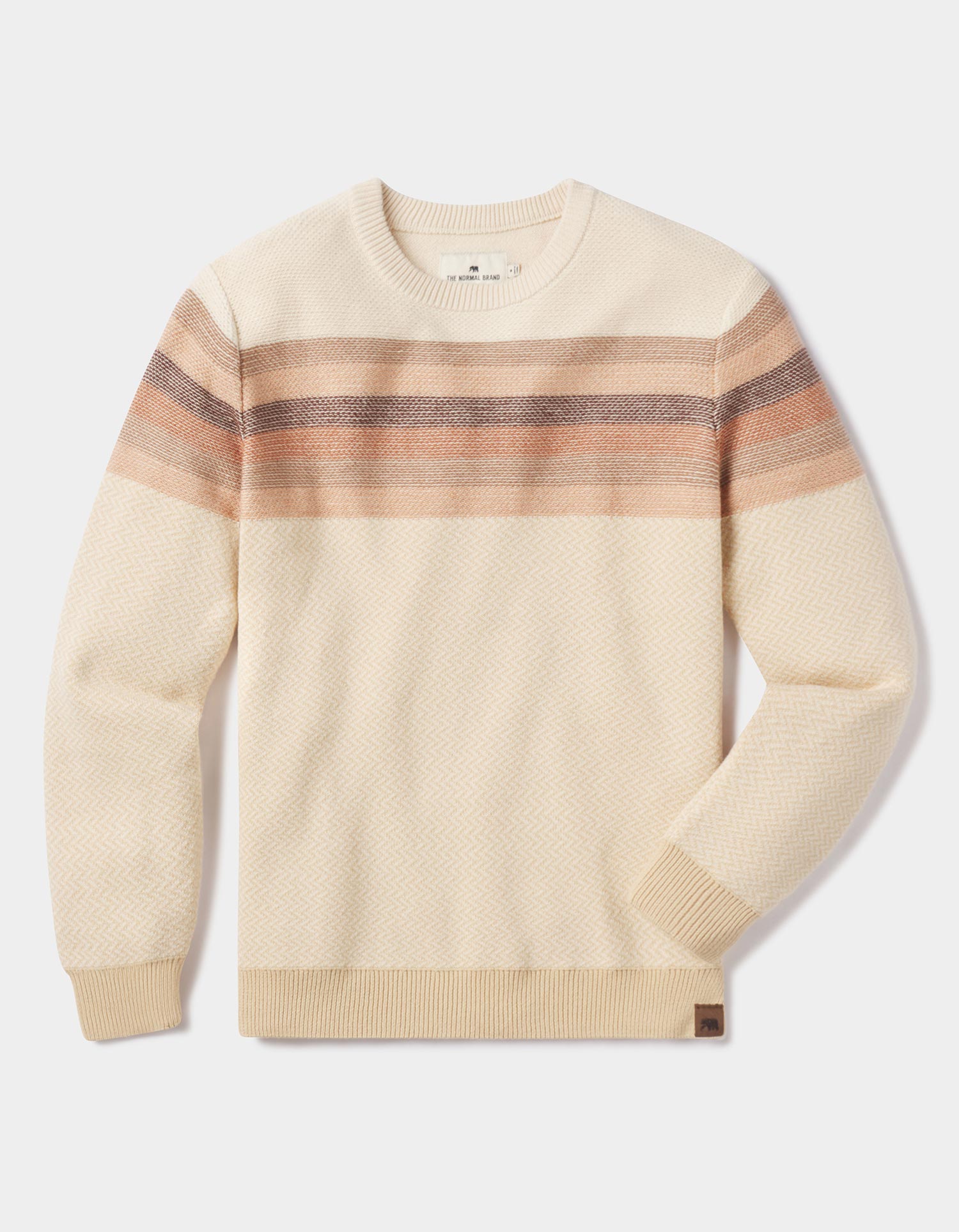 Men | Striped Ski Sweater | Beige Multi