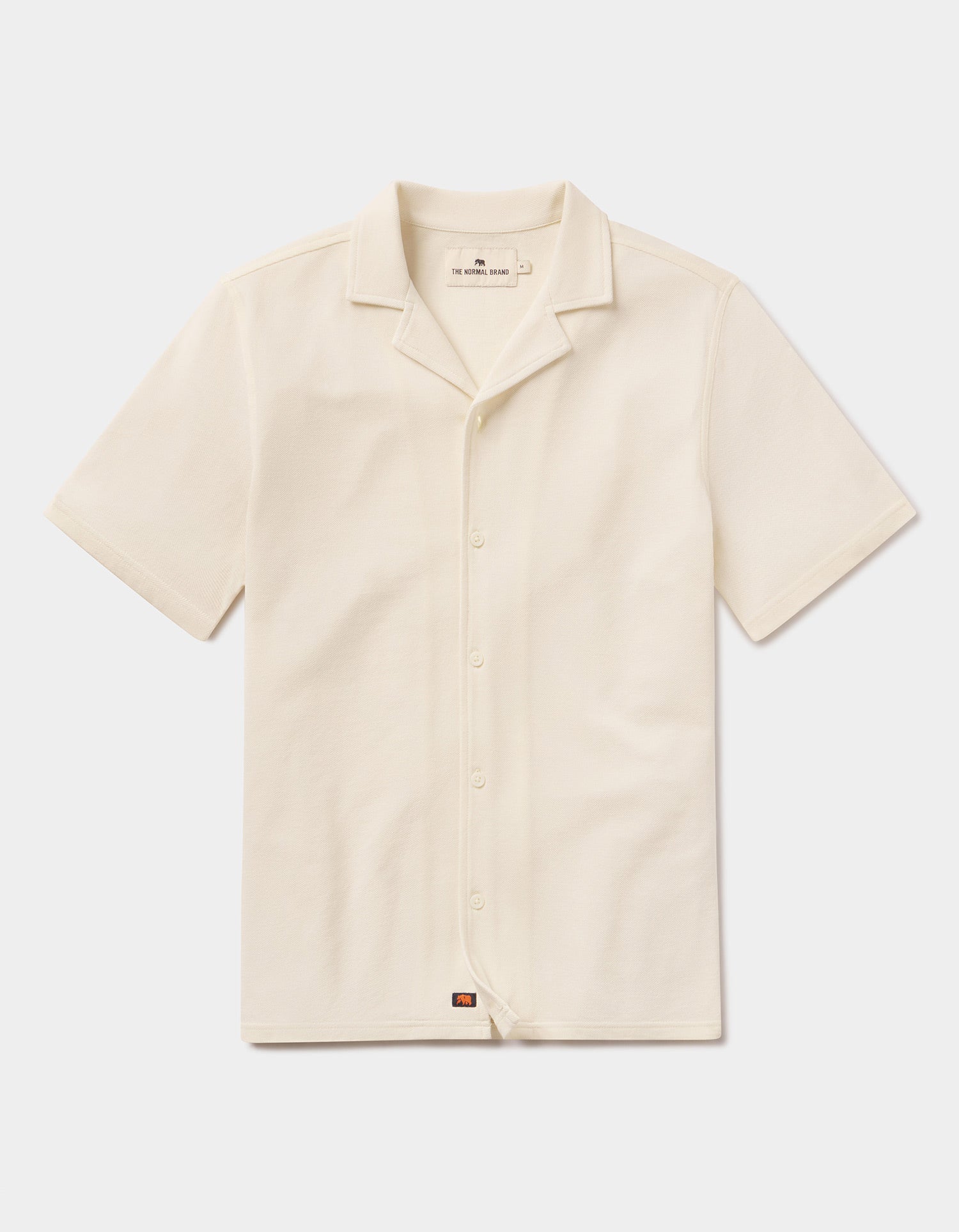 Men | Cotton Pique Camp Shirt | Ivory